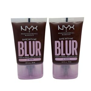 2 NYX PROFESSIONAL  BARE With Me BLUR Skin Tint Foundation - 22 Mocha